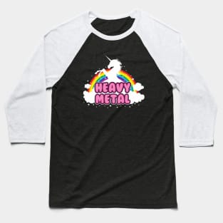 heavy metal parody funny unicorn rainbow Baseball T-Shirt